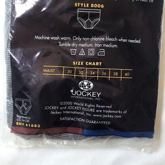 Vintage Y2k NEW 2000 JOCKEY CLASSIC Mens Microstripe Low Rise Brief 32 #8006 - Picture 4 of 4